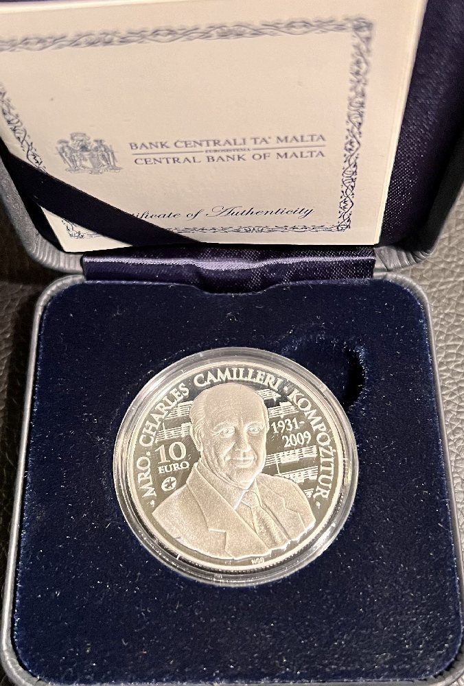 2014 Malta Silver coin - Europa - Maestro Charles Camilleri, 10 Euro