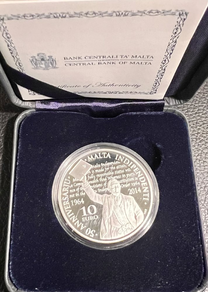 2014 Malta Silver coin - Malta Independence 50th Anniversary, 10 Euro