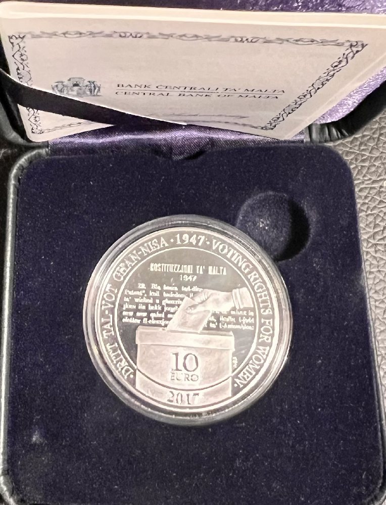 2017 Malta Silver coin - 70th Anniversary of Women's Voting Rights