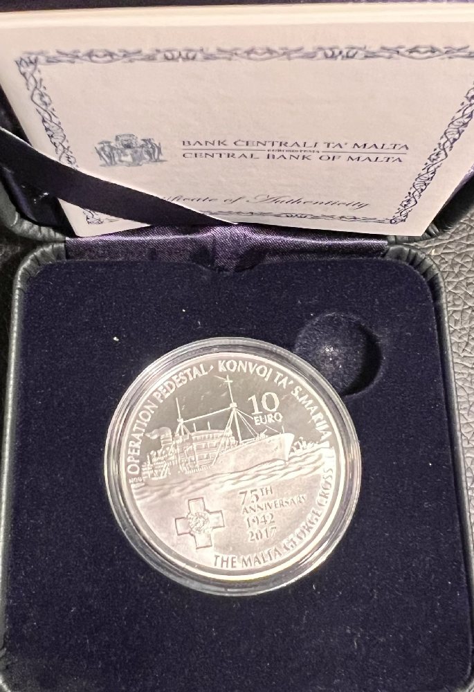2017 Malta Silver coin - The Santa Marija Convoy & George Cross Award