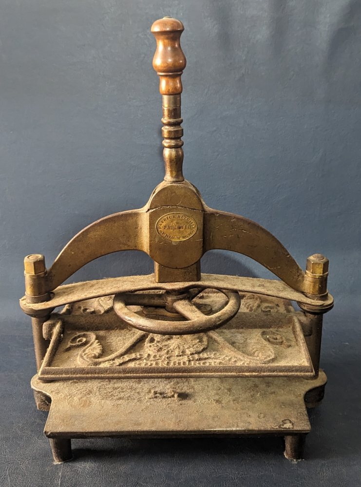 PATRICK RICHIE, Edinburgh cast iron book press