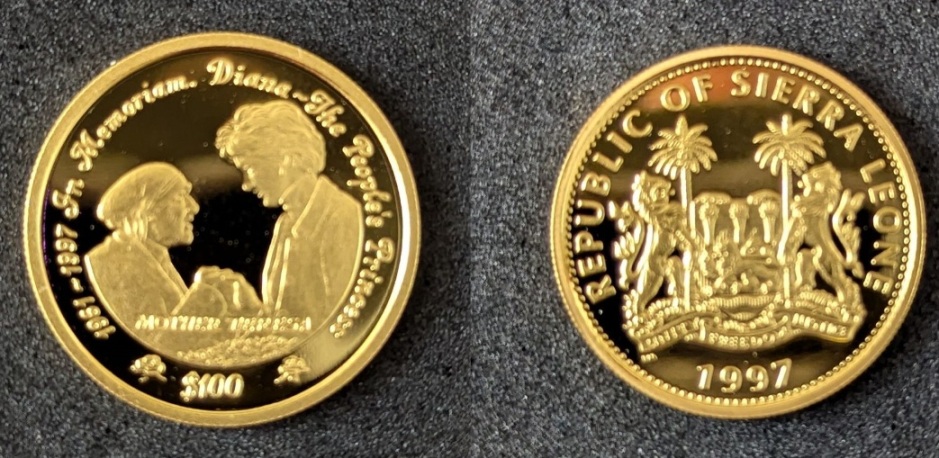 Sierra Leon, Lady Di gold coin $100, 1997