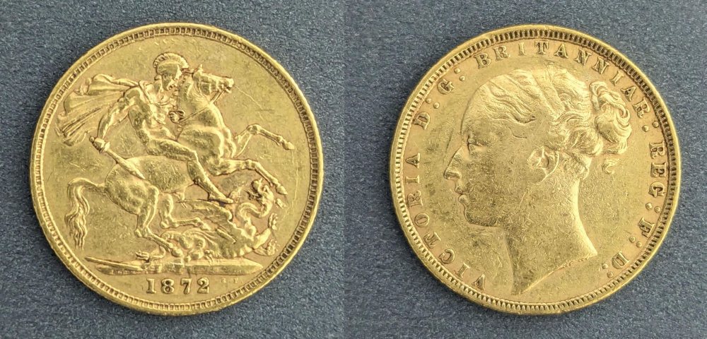 QV  Young Head Gold Sovereign, 1873