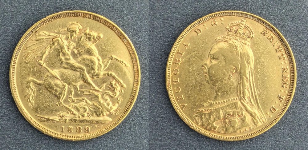 QV Jubilee Head Gold Sovereign, 1889