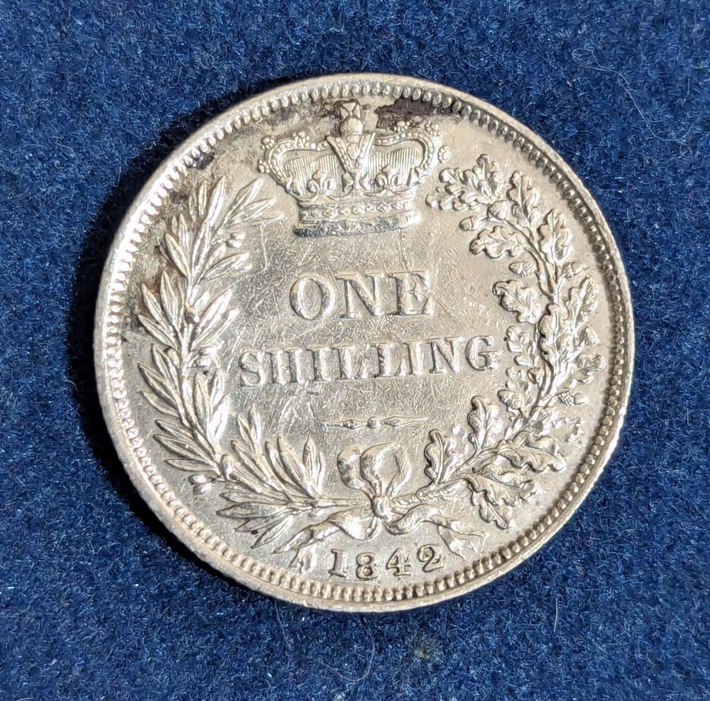 QV shilling, 1842