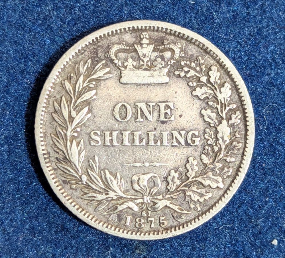 QV shilling, 1875