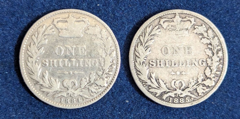 QV shilling: 1884 & 1885