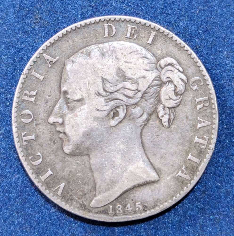 QV half crown 1845