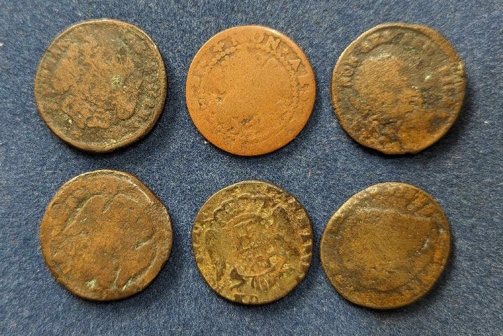 5, De Rohan & 1, Wignacourt copper coins, 1 tari