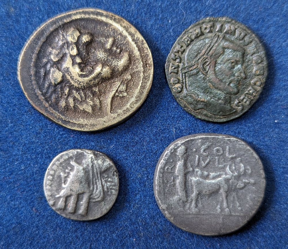 4, Roman coins (different)