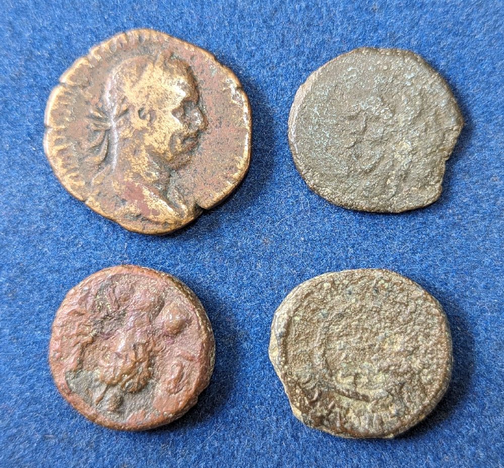 4, Roman coins (different)