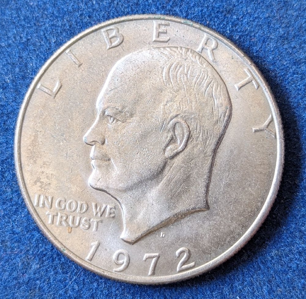 US Eisenhower $1 coin, Liberty - Flying eagle, 1972