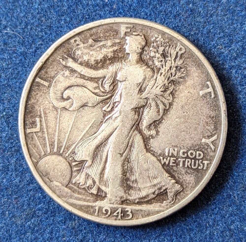 US Silver half dollar coin, 1943