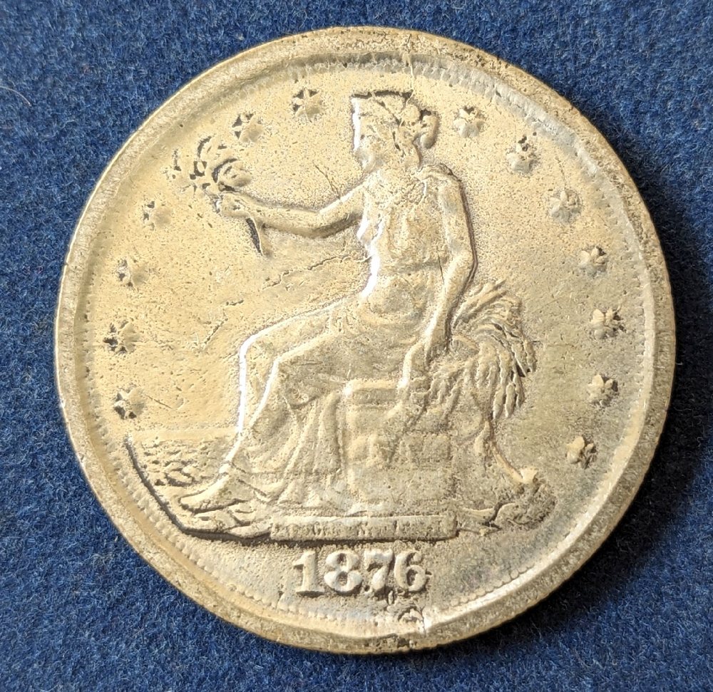 US Silver trade dollar coin 1876