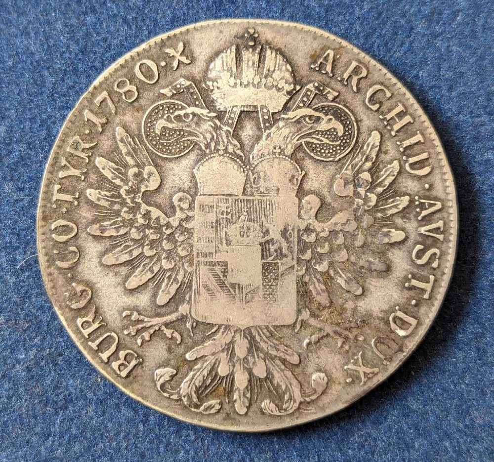 Austria M. Therese silver coin, thaller, 1780