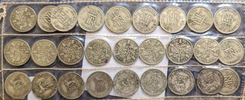 27, Geo V & Geo VI 6d coins , (1920-1946)
