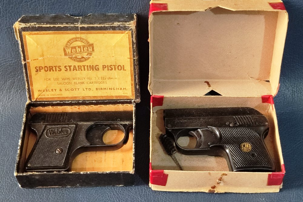 WEBLEY sports starting pistol and EMGE sports starting pistol