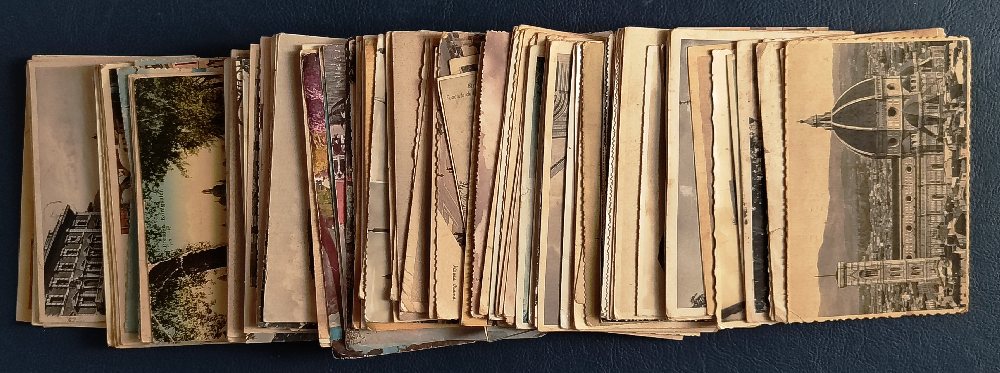 Lot of used post cards with postal stamps