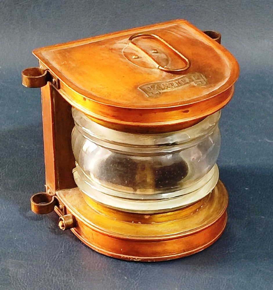 Masthead copper lantern with original lens, 15cm