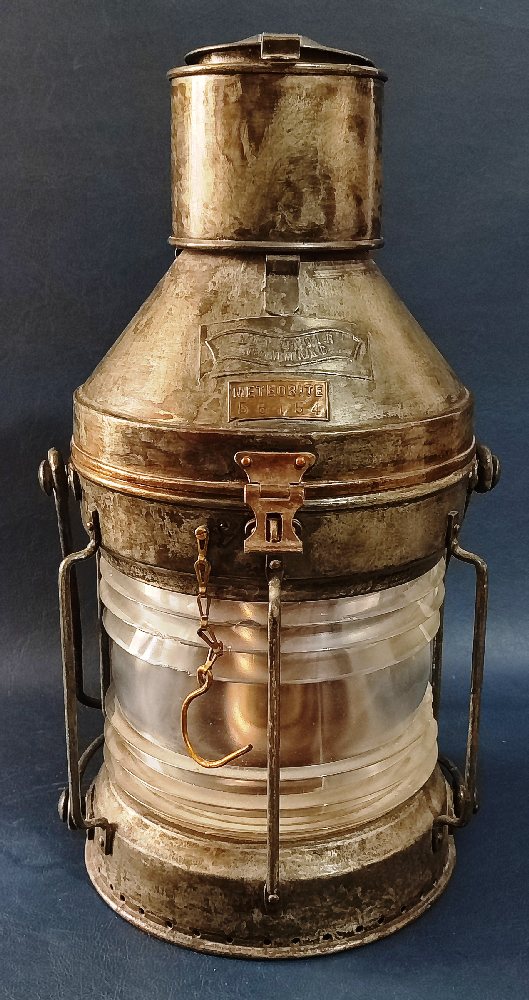 METEORITE metal marine large lantern, 55cm with 2 hinged handles