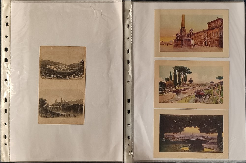 55 Postcards, early 20th C; old prints