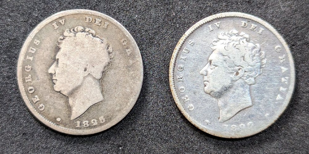 Geo IV shilling, 1825 & 1826