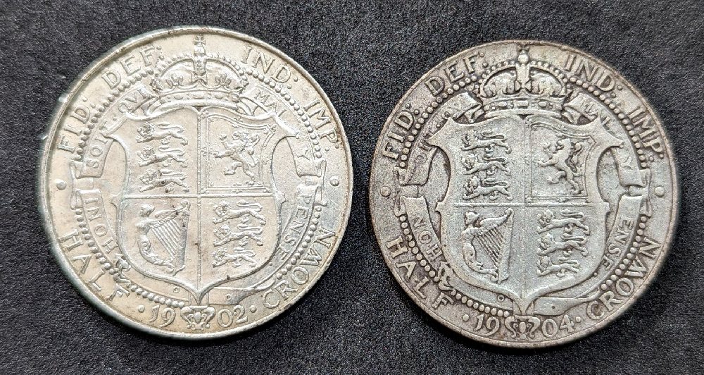 Edw VII 2/6d, 1902 & 1904 (2)