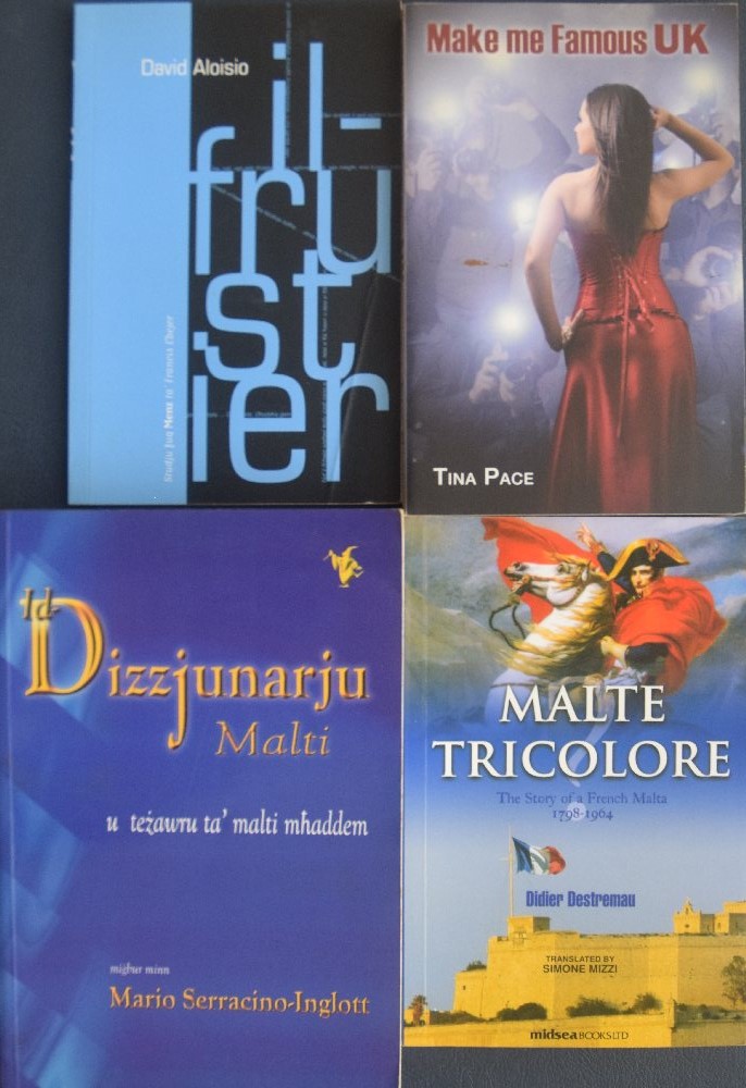 Pace Tina, Make me famous UK; Aloisio D, Il-Frustier; Malte tricolore; Dizzjunarju Malti (4)