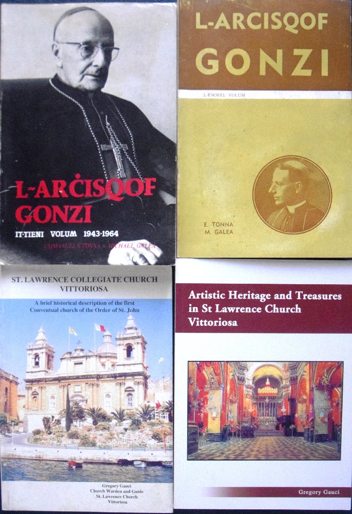 Tonna E & Galea M., L-Arcisqog Gonzi Vols 1&2 and 2 other religious books (4)