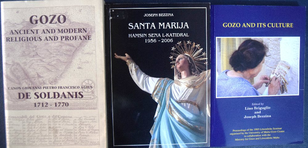 Briguglio L & Bezzina J (ed) Gozo and its culture; Bezzina J., Santa Marija; Agius De Soldanis, Gozo