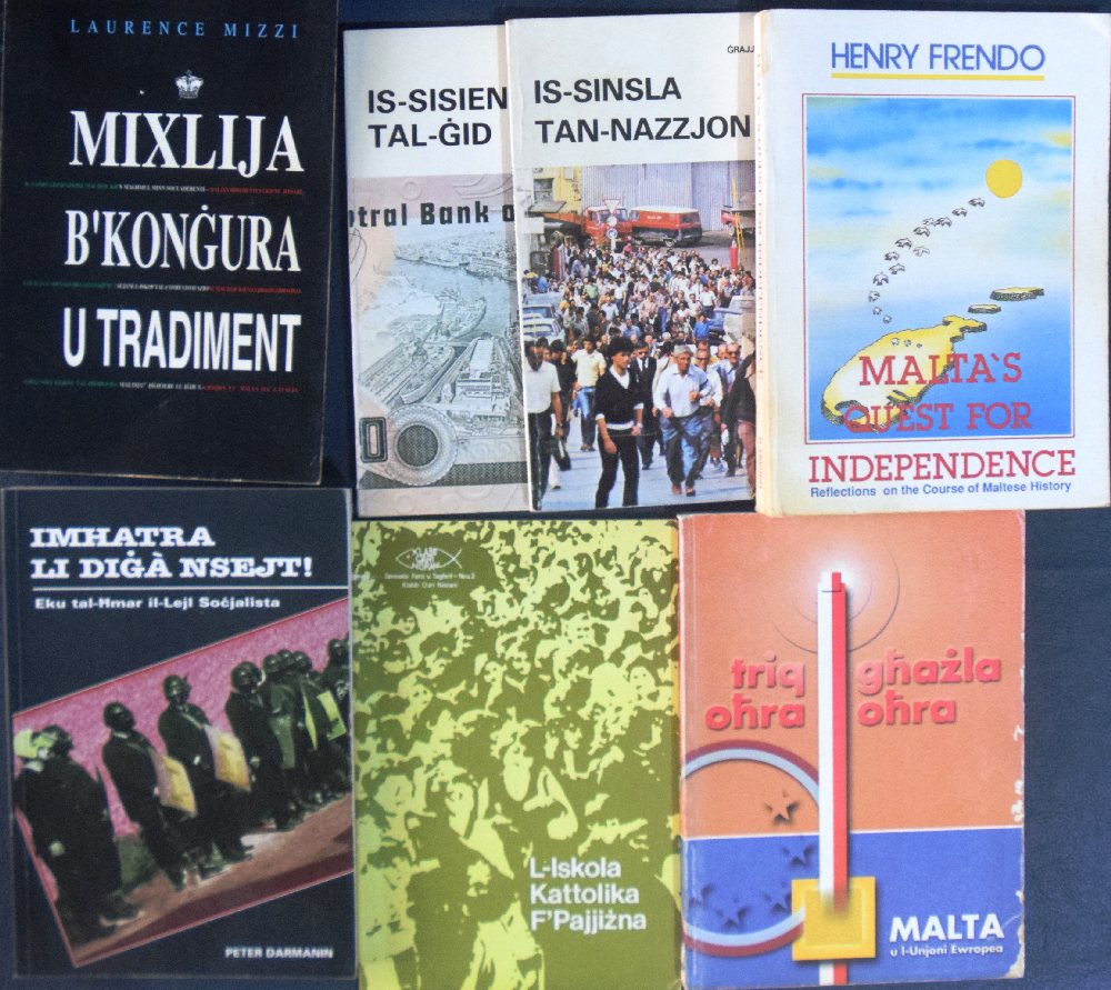 Frendo H, Malta's quest for independence; Darmanin P., Imhatra li diga insejt!; and 4 other politica