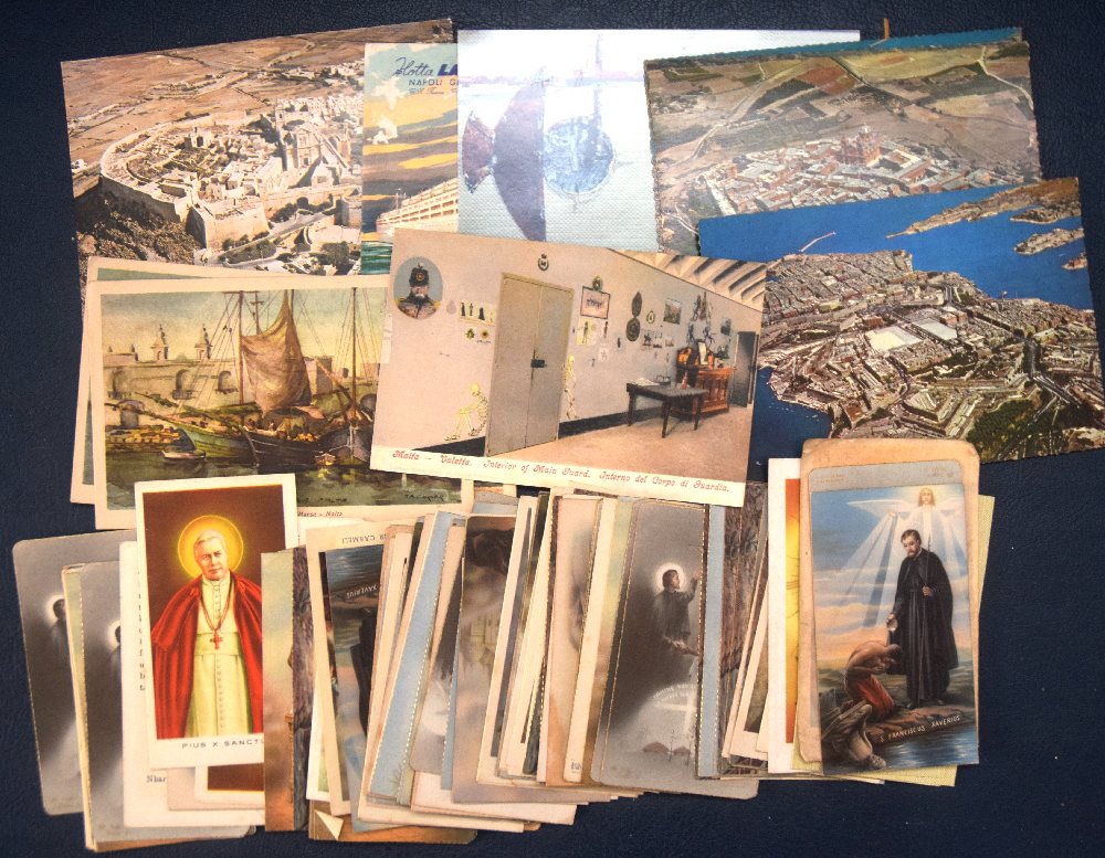 Malta old postcards and Christian commemorative cards