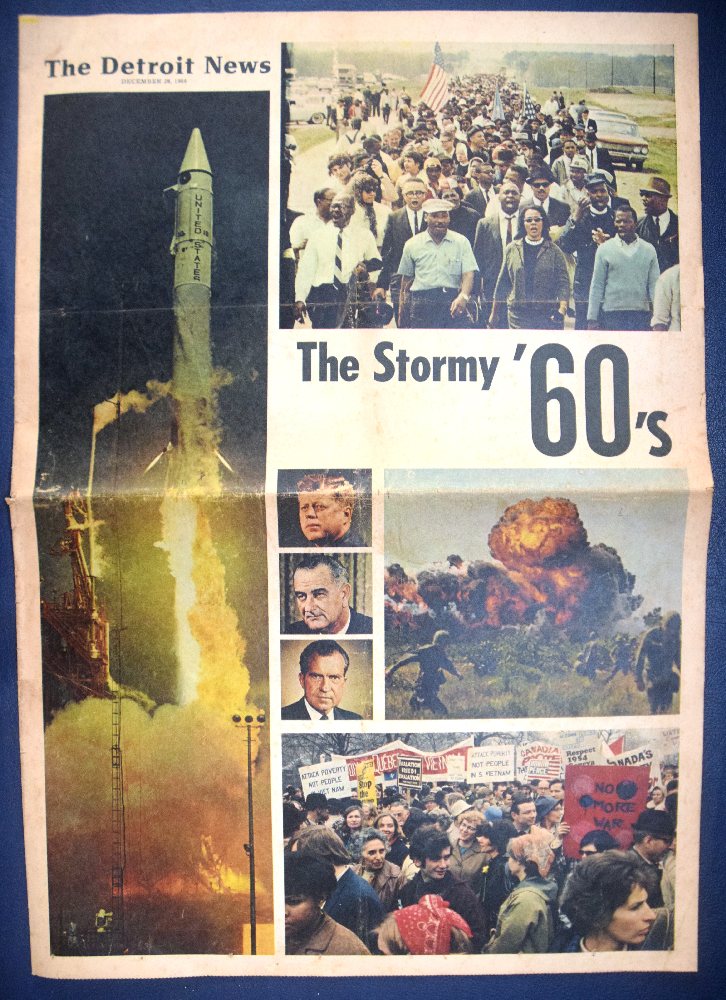 THE DETROIT NEWS newspaper: The stormy 60's (29/12/1969)