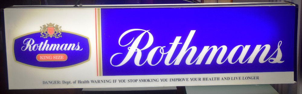 ROTHMANS CIGARETTES light up sign