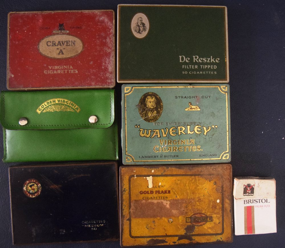 5, Cigarette tin boxes, VIRGINIA tobacco pouch