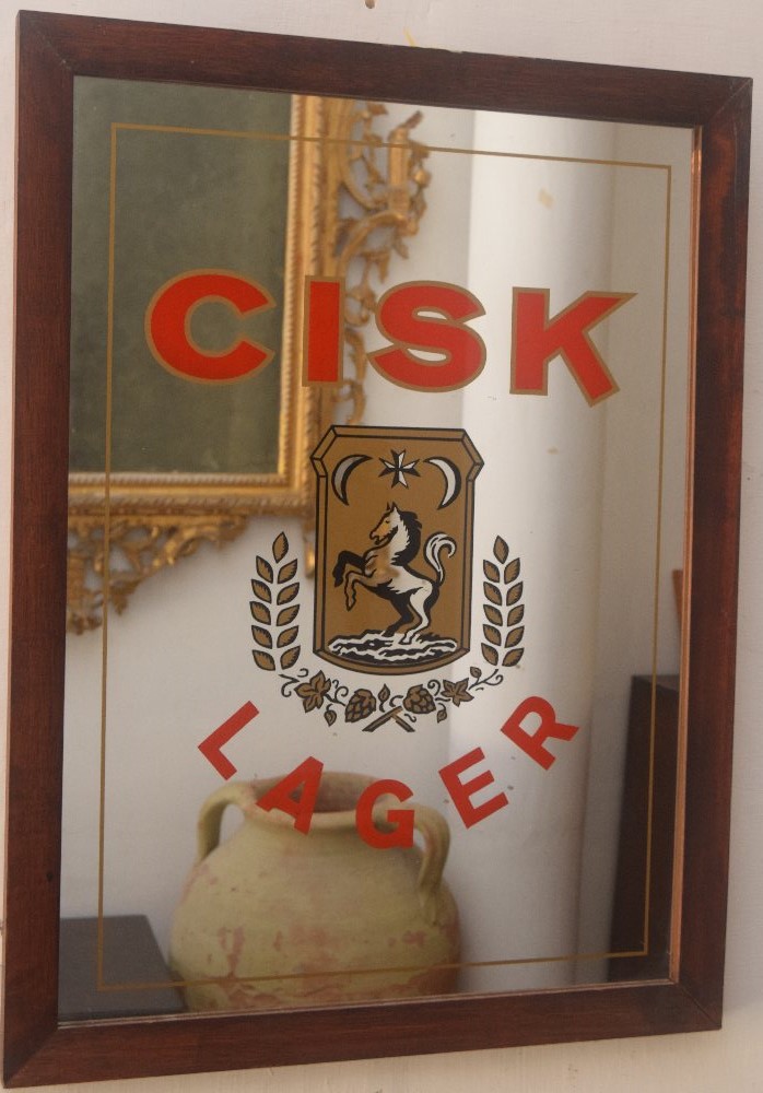 CISK LAGER advertising mirror framed