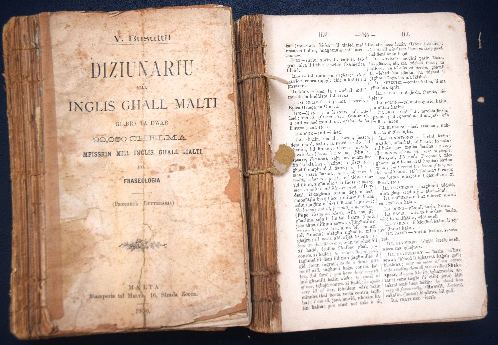 Busuttil V. Diziunariu mill Inglis ghall Malti, 1900 2 Vols