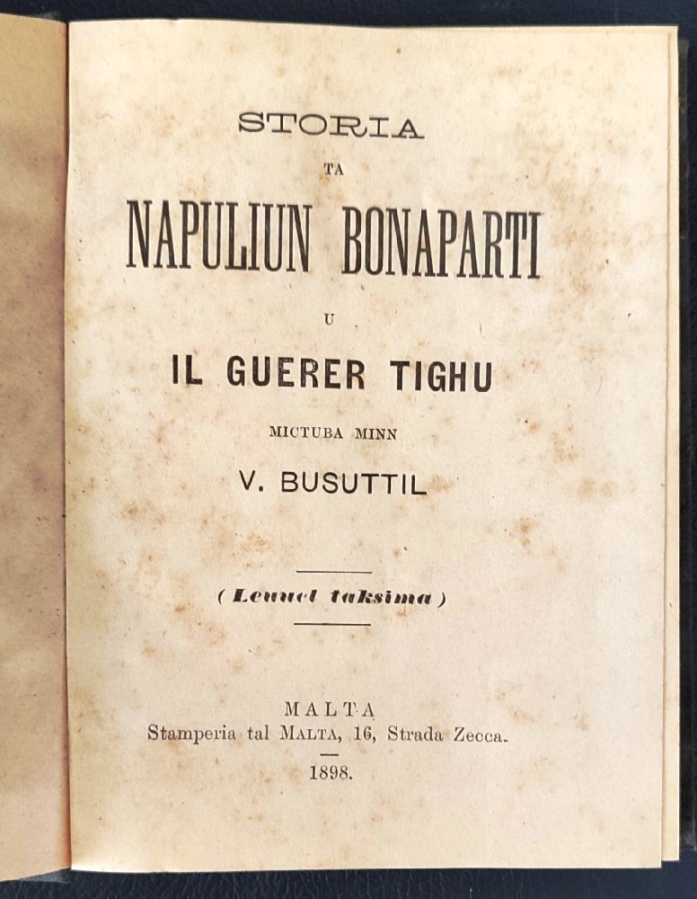 Busuttil V. Napuljun Bonaparti u l Guerer tighu - 1898