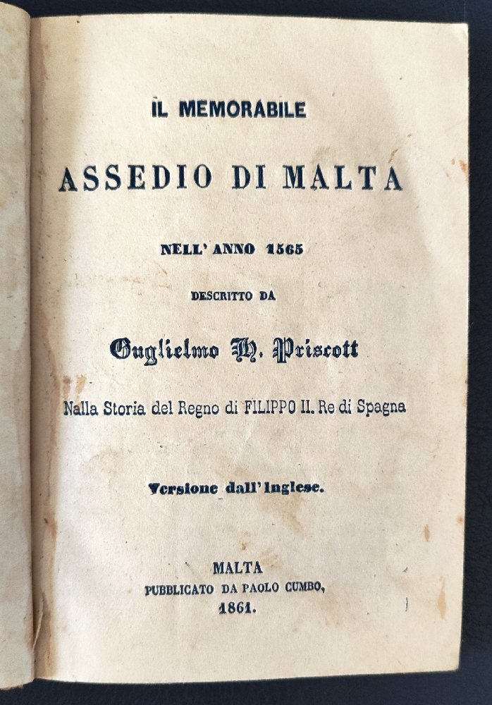 Priscott G., Il Memorabile Assedio di Malta nell'Anno 1565 - 1861