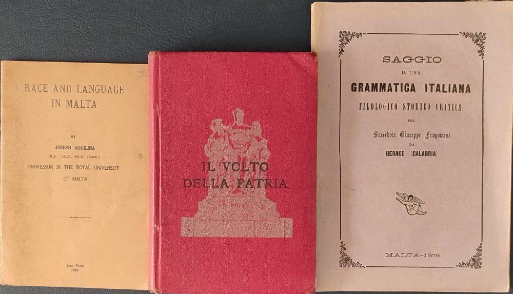 Aquilina Joseph, Race and language in Malta; Il Volto della Patria; Saggio di una Grammatica Italian