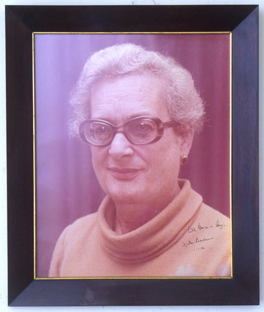 1982 Autographed photo of the Late H.E. President Agatha Barbara, framed