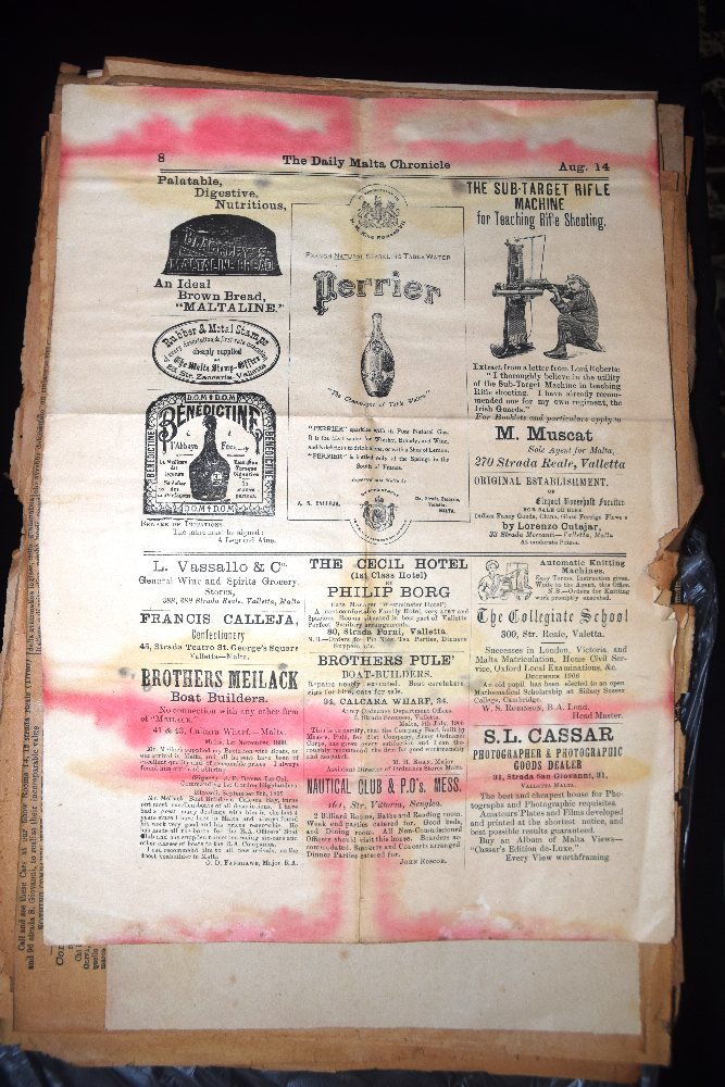 Malta (newspaper) 1902, 1920's (3); La Gazetta di Malta, 1901; The Bul;ettin, The Malta Daily Chroni