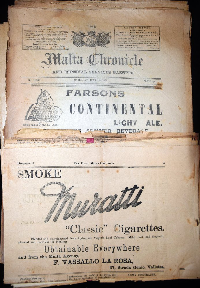 Malta Chronicle and Malta Daily Chronicle newspapers, 1930's