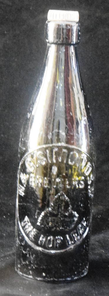 H & G SIMONDS Ltd Brewers glass bottle, screw tap