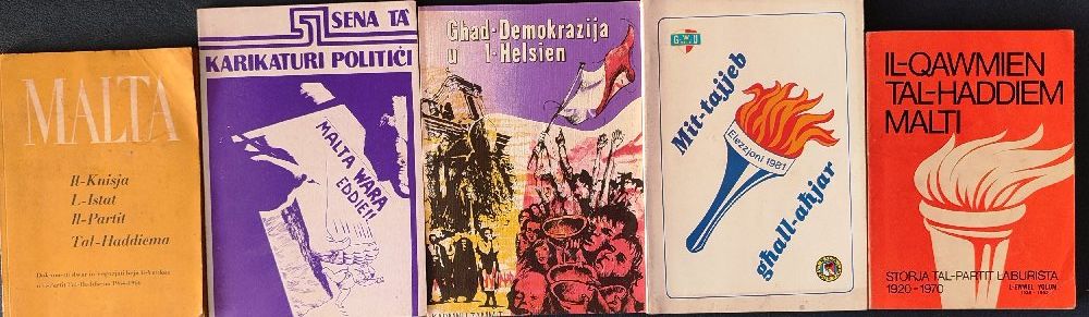 Malta - Il-Knisja, l-istat, il-partit tal-haddiem and 5 other political books (6)