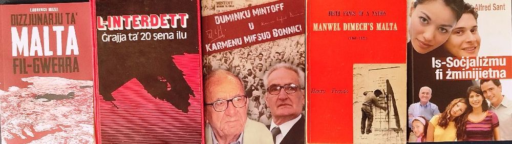 Mizzi Laurance, Dizzjunarju ta' Malta fil-gwerra, L-Interdett and 3 other political books (5)