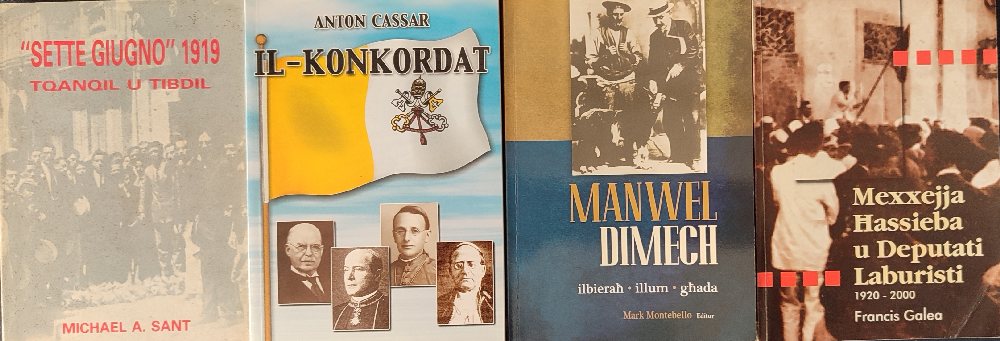 Sant Michael, Sette Giugno 1919; Cassar Anton, Il-Kokordat and 2 other political books (4)
