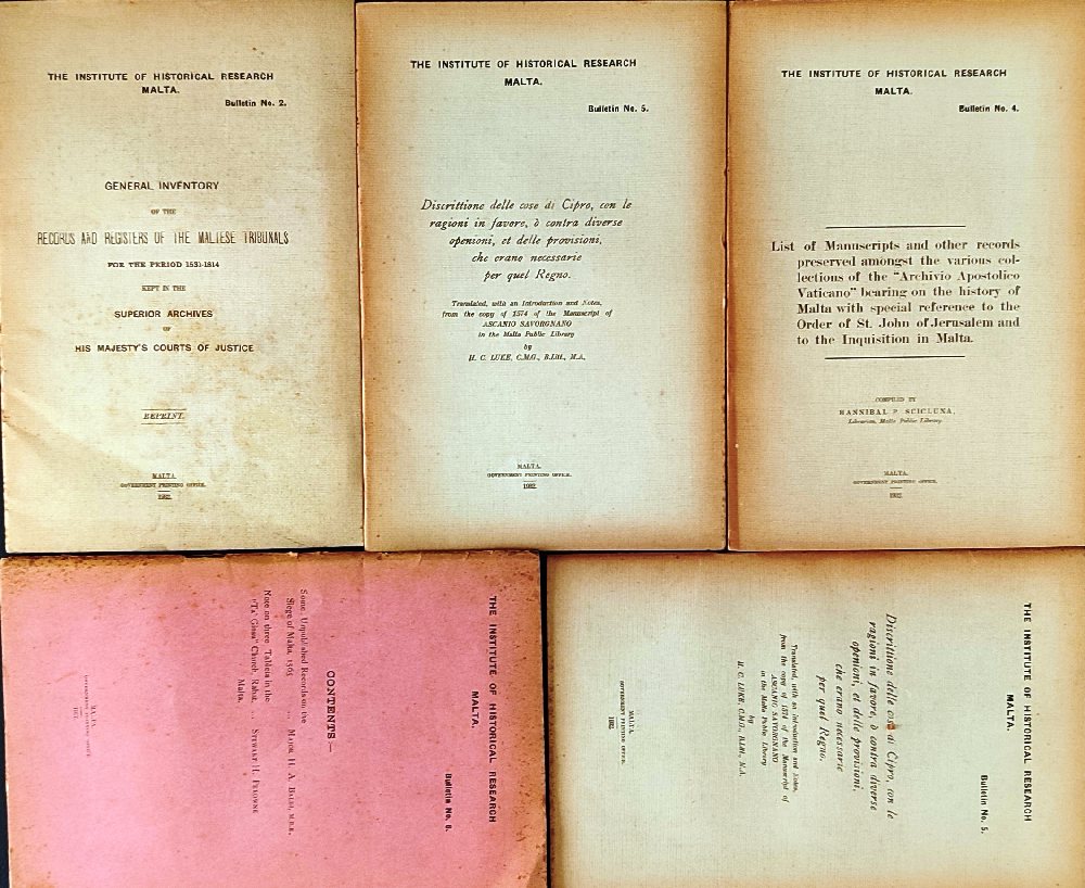 5 Institure of Historical Research Malta periodicals 1930's