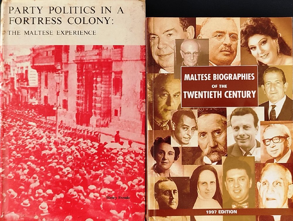 Schiavone M & Scerri L., Maltese biograhies of the Twentieth Century; Frendo H., Party politics in a