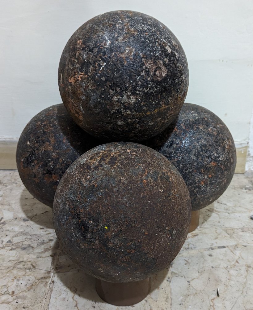 4, Iron canon balls, 20cm each